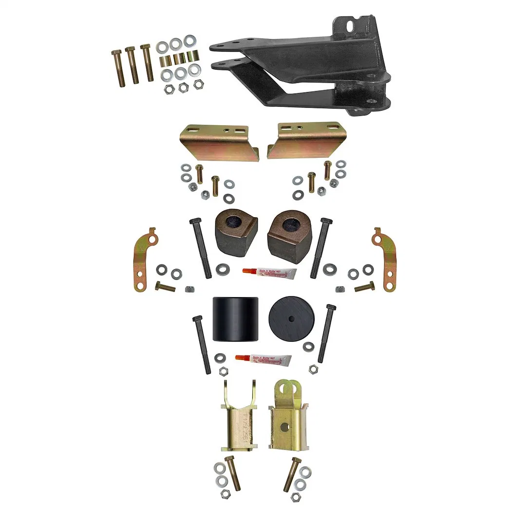 F1725MSB – SKYJACKER Leveling Kit Suspension, 2-1/2 Inch Lift Coil Spring Spacers With Metal Coil Spring Spacers/ Sho...